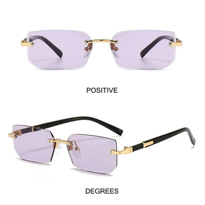 Square Frame Gold Trim Sunglasses